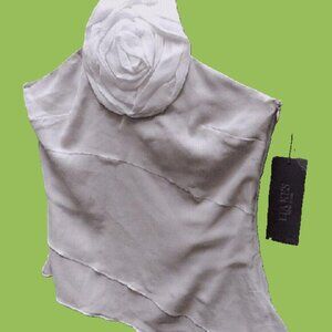 NEW, NWT | Lia Kes | 8 ( L ) Silk Flower On chest, Layers Halter Blouse Top